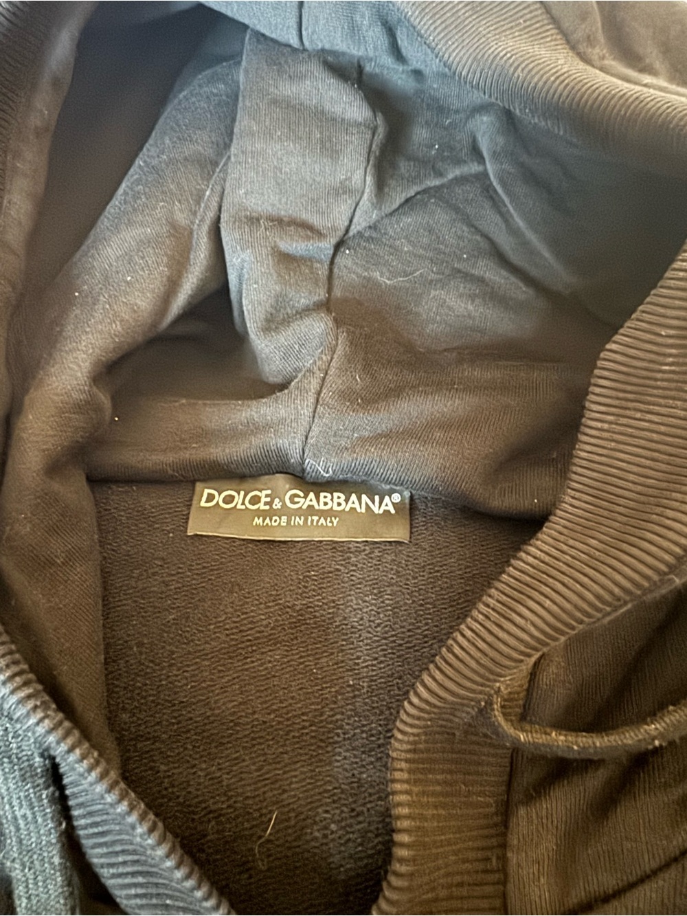Dolce & Gabbana Black Pullover Hoodie with Logo Tag